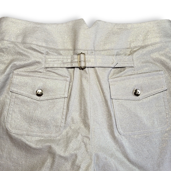 Cache Gold Linen Spandex Cropped Pants Size 6 - Picture 5 of 5